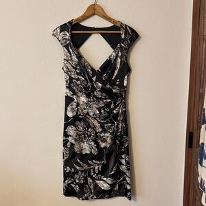 Maggy London Black and White Backless Dress